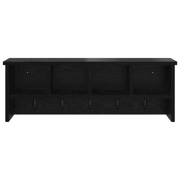 vidaXL Τοίχου Κρεμάστρα Μαύρη δρυς 75 x 16 x 26 εκ Επεξεργασμένο ξύλο