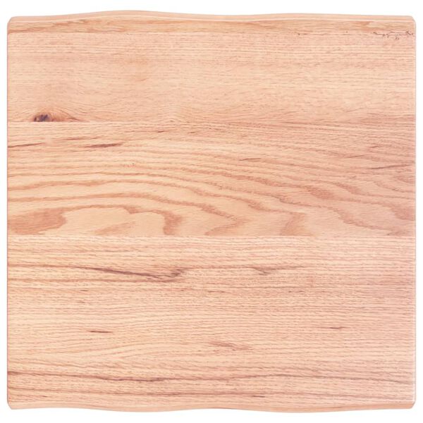 vidaXL Επιφ Τραπεζιού Αν Καφέ 60x60x(2-4)εκ. Ακατέργ. Μασίφ Ξύλο Δρυός