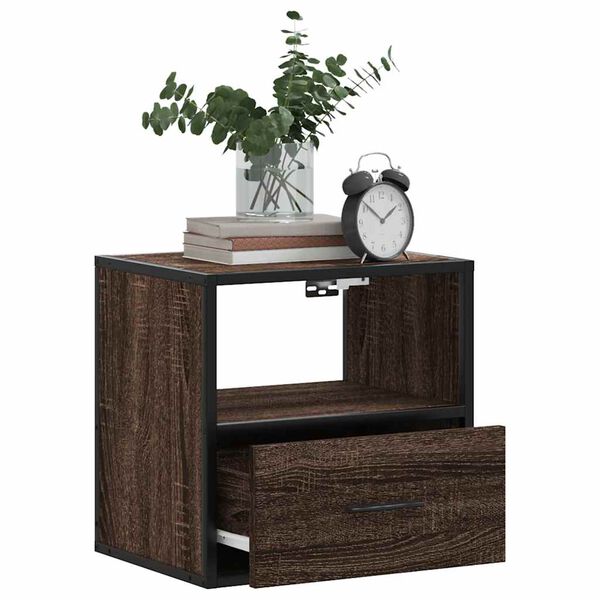 vidaXL Κομοδίνο επίτοιχο ντουλάπι καφέ δρυς 40x31x39,5 cm