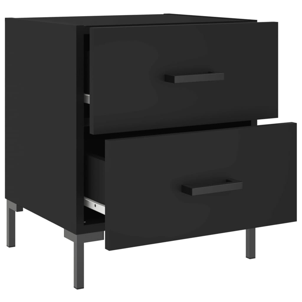vidaXL Κομοδίνα 2 τεμ. Μαύρα 40 x 35 x 47,5 εκ. από Επεξεργασμένο Ξύλο
