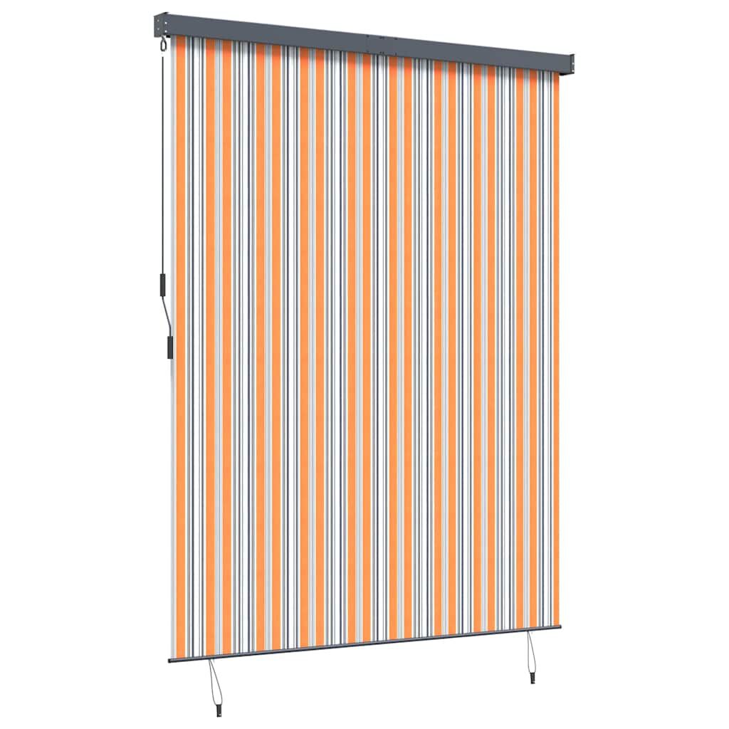 vidaXL Εξωτερικό ρολό Striped Κίτρινο και μπλε 220 x 250 cm ύφασμα