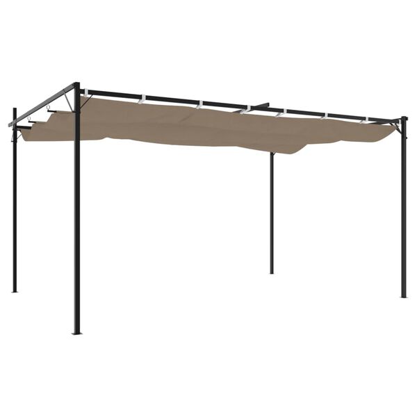 vidaXL Πέργκολα με Πτυσσόμενη Οροφή Taupe 395 x 292 x 230 εκ.