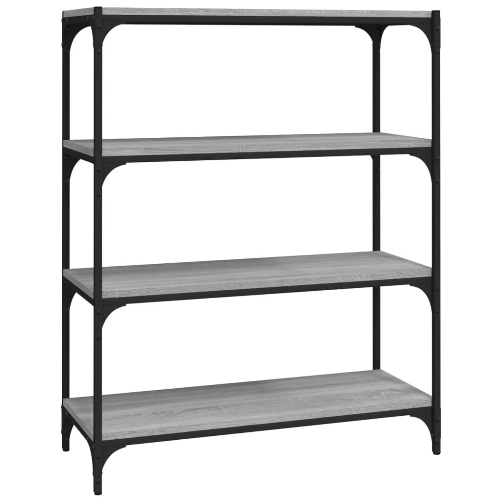 vidaXL Βιβλιοθήκη Γκρι Sonoma 80 x 33 x 100 εκ. Επεξ. Ξύλο & Ατσάλι