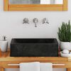 vidaXL Νιπτήρας Γυαλιστερό Μαύρο 45 x 30 x 12 εκ. Μαρμάρινος