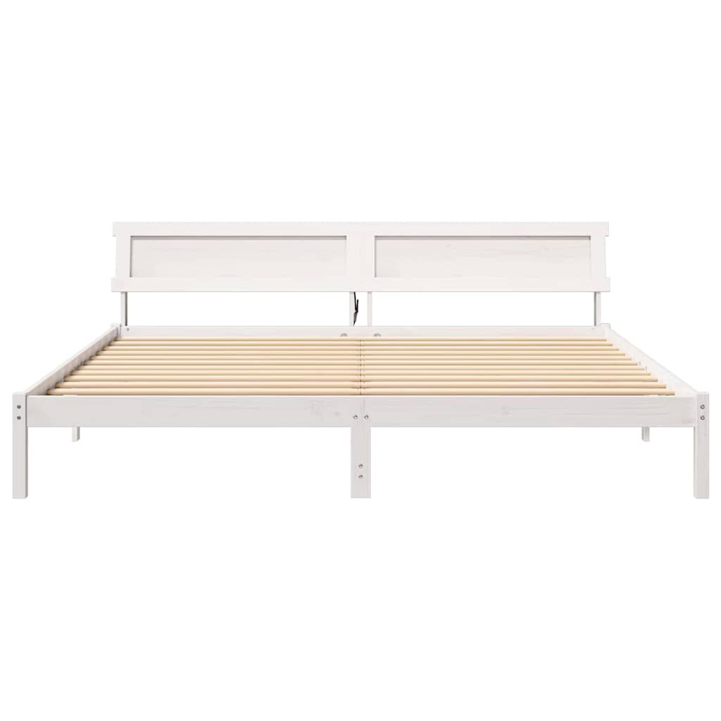 vidaXL Σκελετός Κρεβατιού Λευκό 180 x 200 cm Μασίφ ξύλο πεύκου