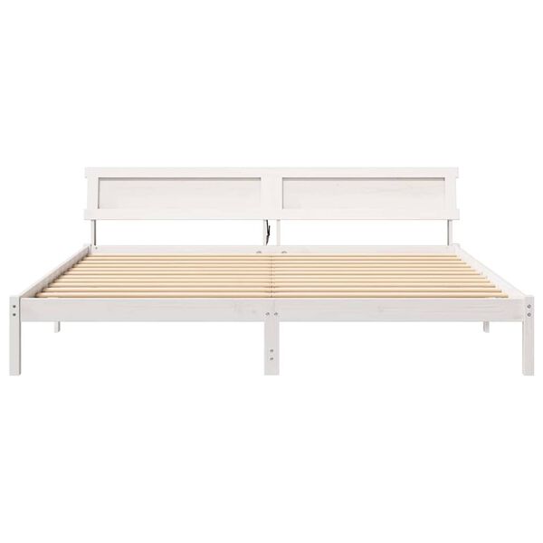 vidaXL Σκελετός Κρεβατιού Λευκό 180 x 200 cm Μασίφ ξύλο πεύκου