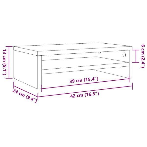 vidaXL Βάση Οθόνης Γυαλιστερό Λευκό 42 x 24 x 13 εκ. από Επεξ. Ξύλο