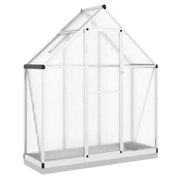 vidaXL Θερμοκήπιο με Πλαίσιο Βάσης Ασημί 169x58x202 εκ. Αλουμίνιο