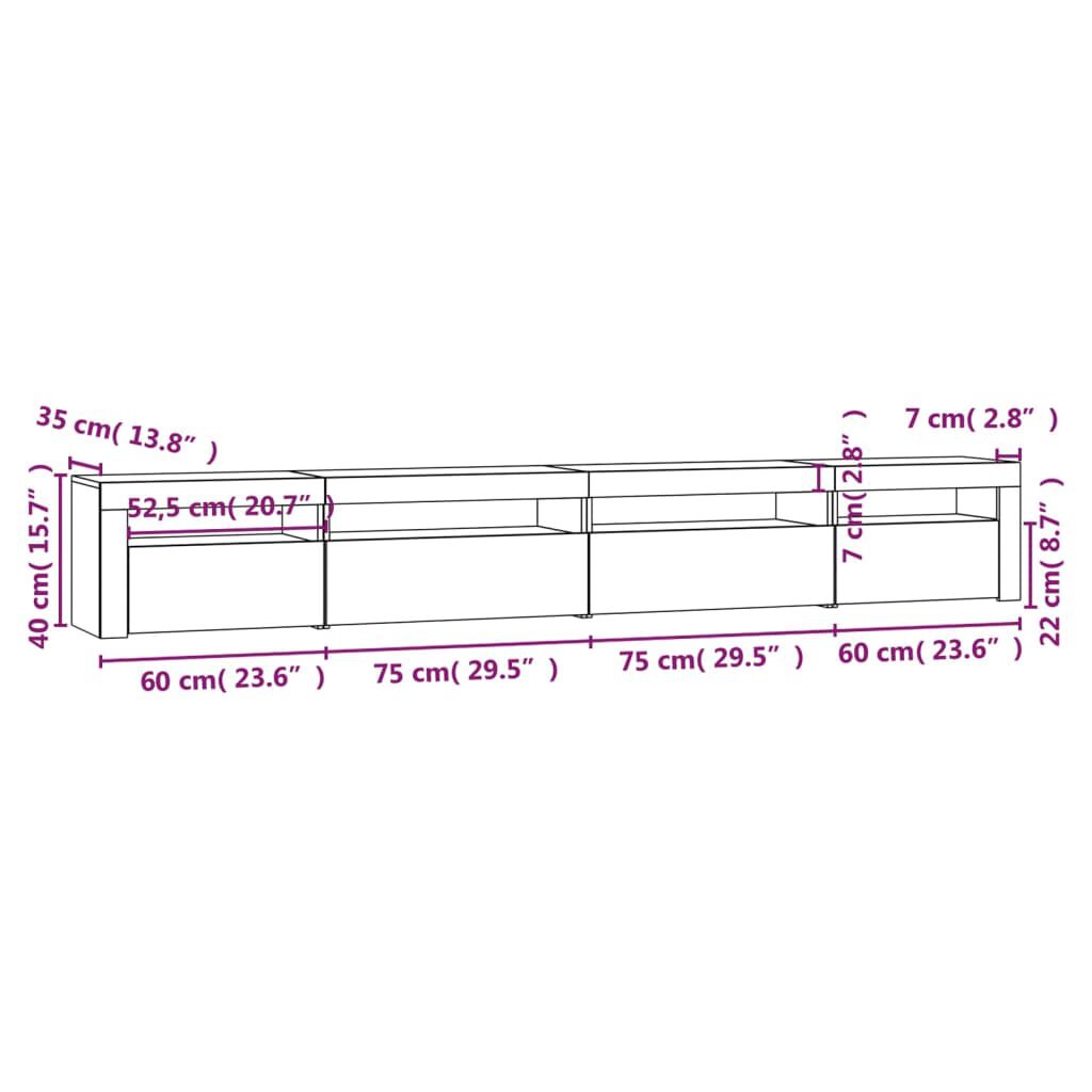 vidaXL Έπιπλο Τηλεόρασης με LED Λευκό 270 x 35 x 40 εκ.