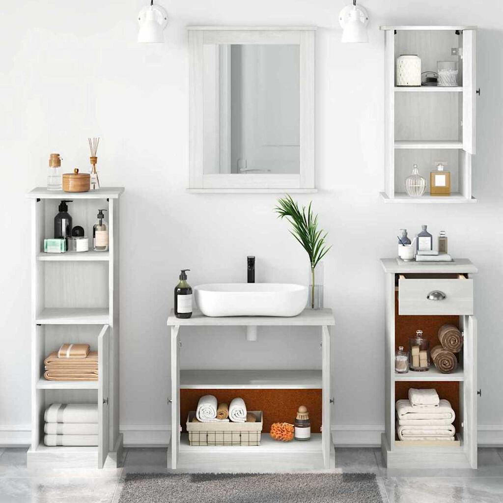 vidaXL Σετ Επίπλων Μπάνιου VIGO 5 pcs Λευκό αντικέ 37 x 34 x 110 εκ
