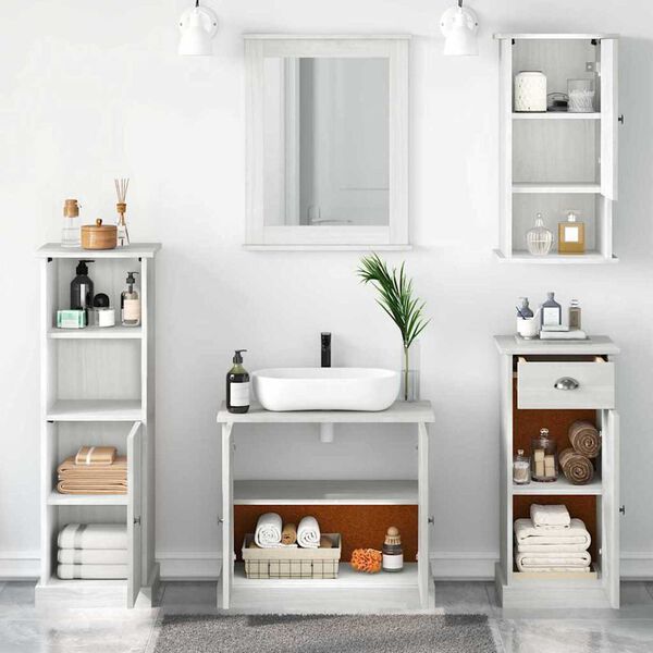 vidaXL Σετ Επίπλων Μπάνιου VIGO 5 pcs Λευκό αντικέ 37 x 34 x 110 εκ