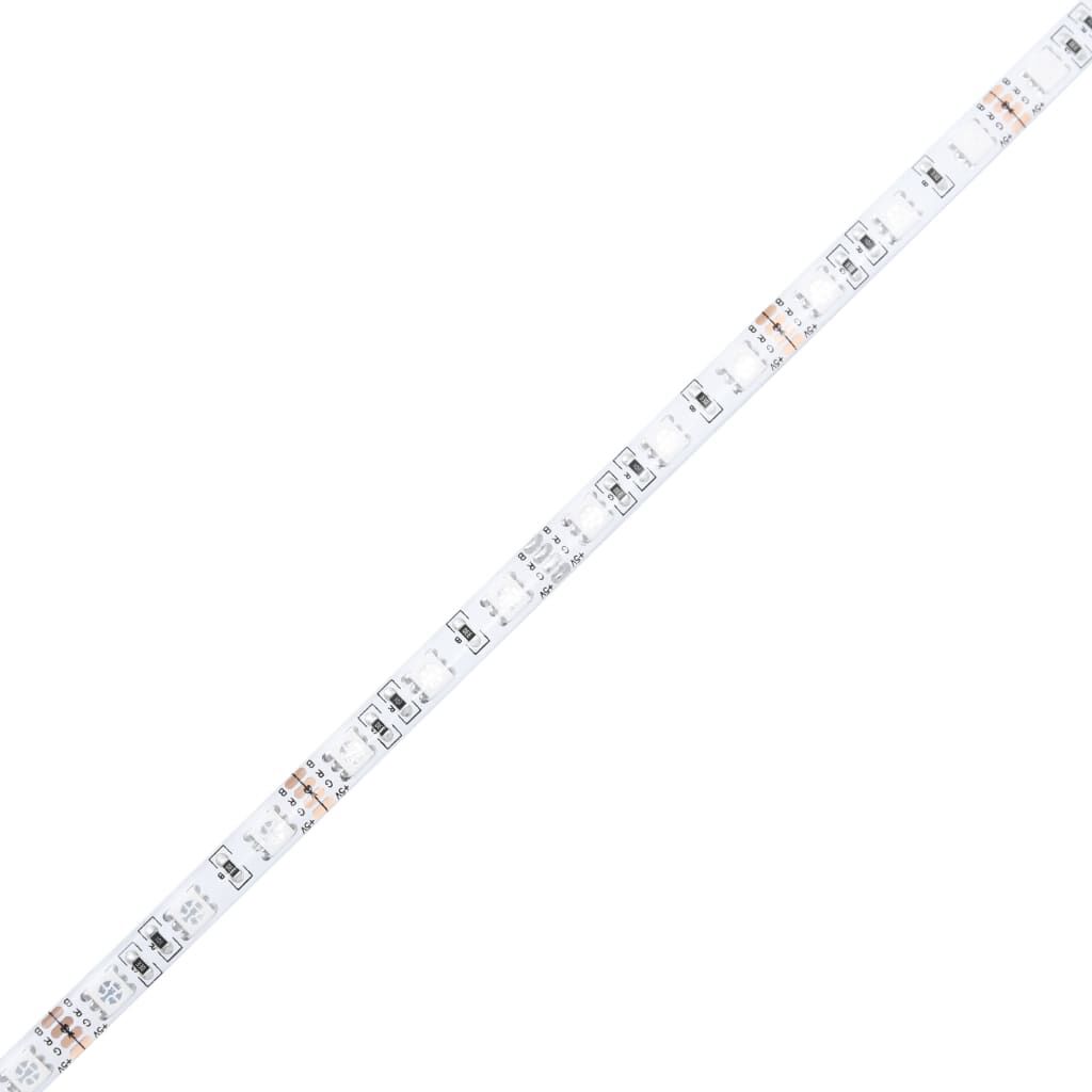 vidaXL Κομοδίνα Επιτοίχια με Φώτα LED 2 Τεμ. Λευκά
