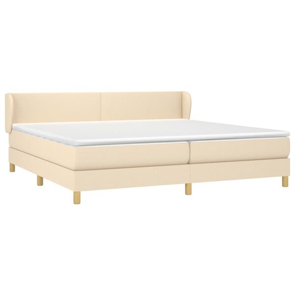 vidaXL &Kappa;&rho;&epsilon;&beta;ά&tau;&iota; Boxspring &mu;&epsilon; &Sigma;&tau;&rho;ώ&mu;&alpha; &Kappa;&rho;&epsilon;&mu; 200x200 &epsilon;&kappa;. &Upsilon;&phi;&alpha;&sigma;&mu;ά&tau;&iota;&nu;&omicron;