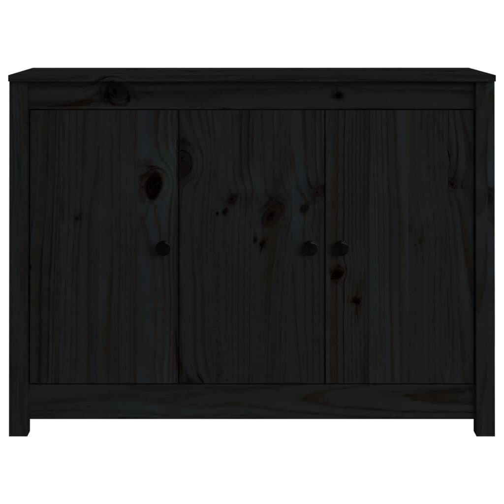 vidaXL Ντουλάπι Μαύρο 100 x 35 x 74 εκ. από Μασίφ Ξύλο Πεύκου