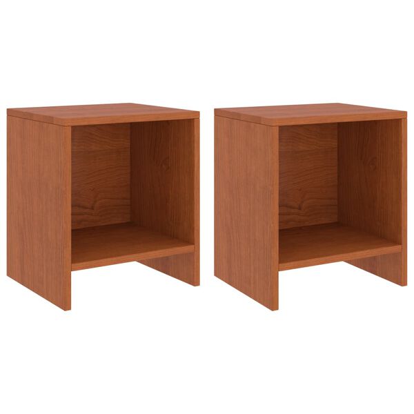 vidaXL Κομοδίνα 2 τεμ. Καφέ Μελί 35 x 30 x 40 εκ. Μασίφ Ξύλο Πεύκου
