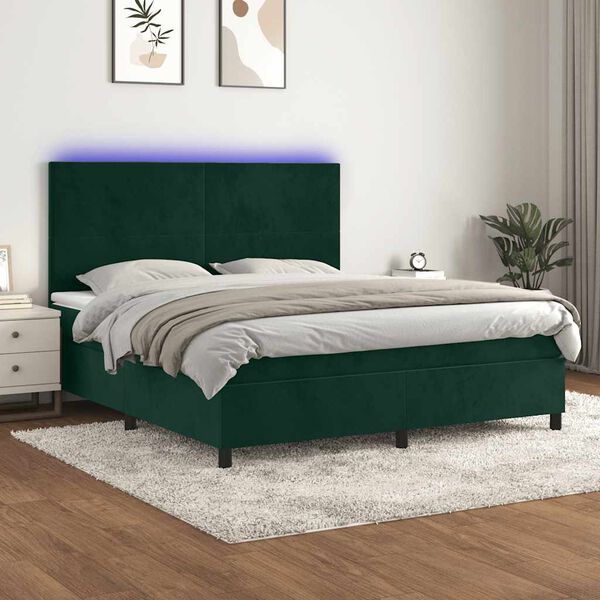 vidaXL &Kappa;&rho;&epsilon;&beta;ά&tau;&iota; Boxspring &mu;&epsilon; &Sigma;&tau;&rho;ώ&mu;&alpha; & LED &Sigma;&kappa;. &Pi;&rho;ά&sigma;&iota;&nu;&omicron; 180x200&epsilon;&kappa; &Beta;&epsilon;&lambda;&omicron;ύ&delta;&omicron;
