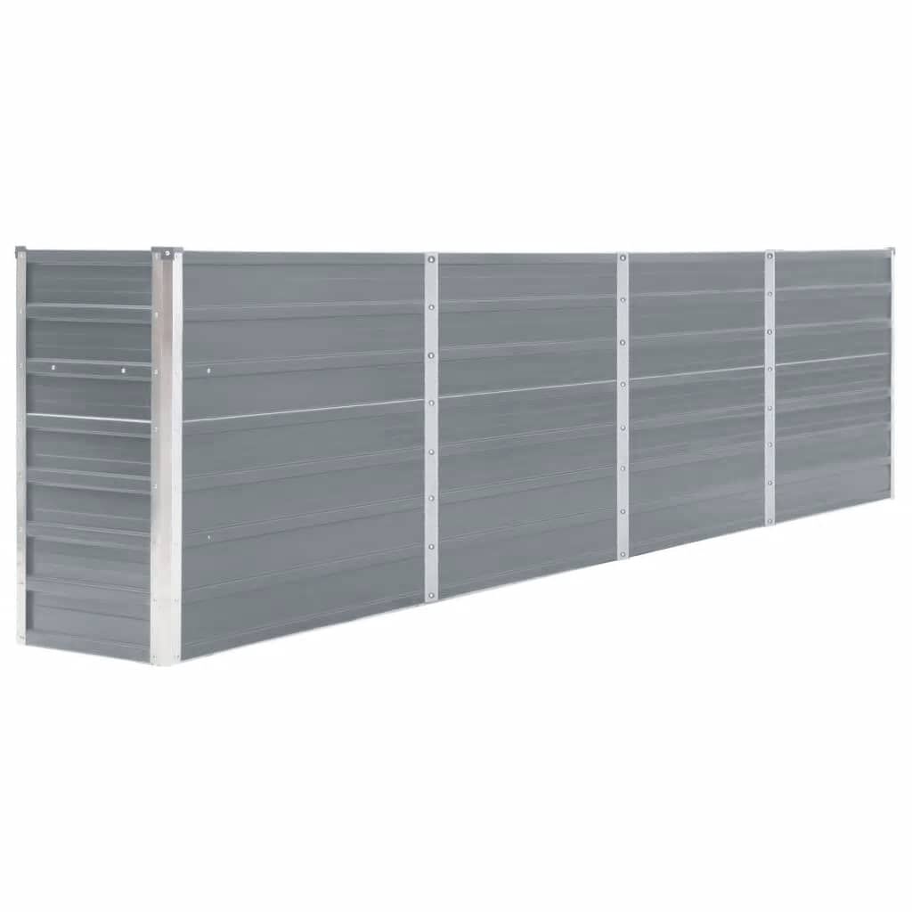 vidaXL Ζαρντινιέρα Ψηλή Γκρι 320 x 40 x 77 εκ. Γαλβανισμένος Χάλυβας