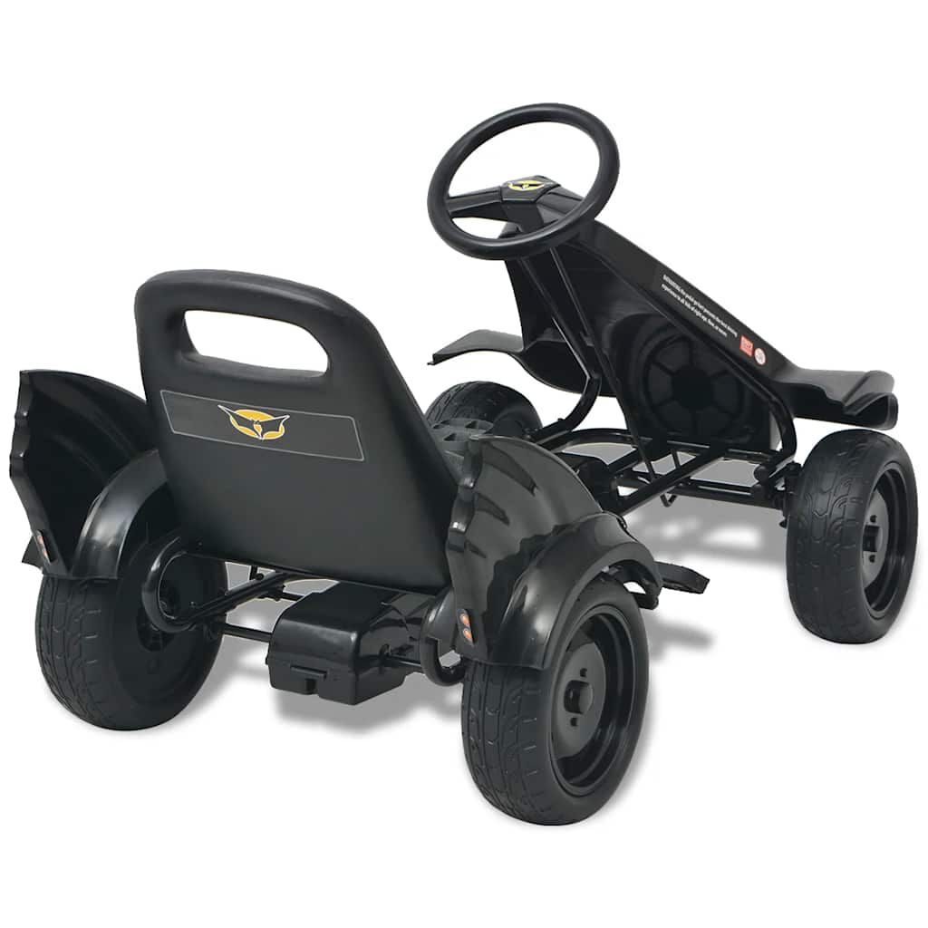 vidaXL Go Kart με Πετάλια με Ρυθμιζόμενο Κάθισμα Μαύρο