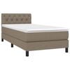 vidaXL &Kappa;&rho;&epsilon;&beta;ά&tau;&iota; Boxspring &mu;&epsilon; &Sigma;&tau;&rho;ώ&mu;&alpha; & LED Taupe 80x200 &epsilon;&kappa;. &Upsilon;&phi;&alpha;&sigma;&mu;ά&tau;&iota;&nu;&omicron;