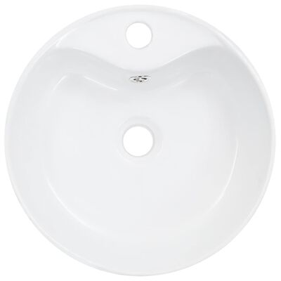 vidaXL Νιπτήρας με Οπή Υπερχείλισης Λευκός 36 x 13 εκ. Κεραμικός