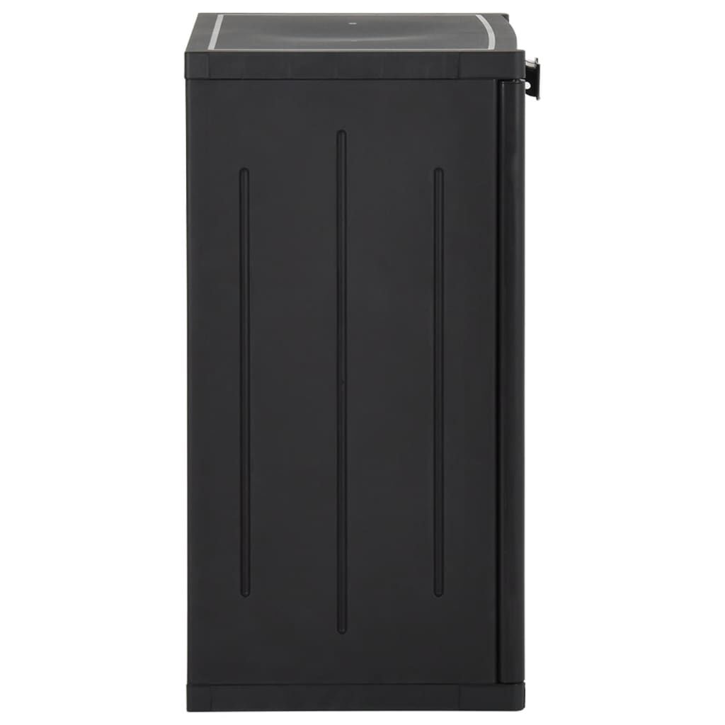 vidaXL Ντουλάπι Αποθήκευσης Κήπου Μαύρο 65x45x88 εκ. από Ρατάν PP