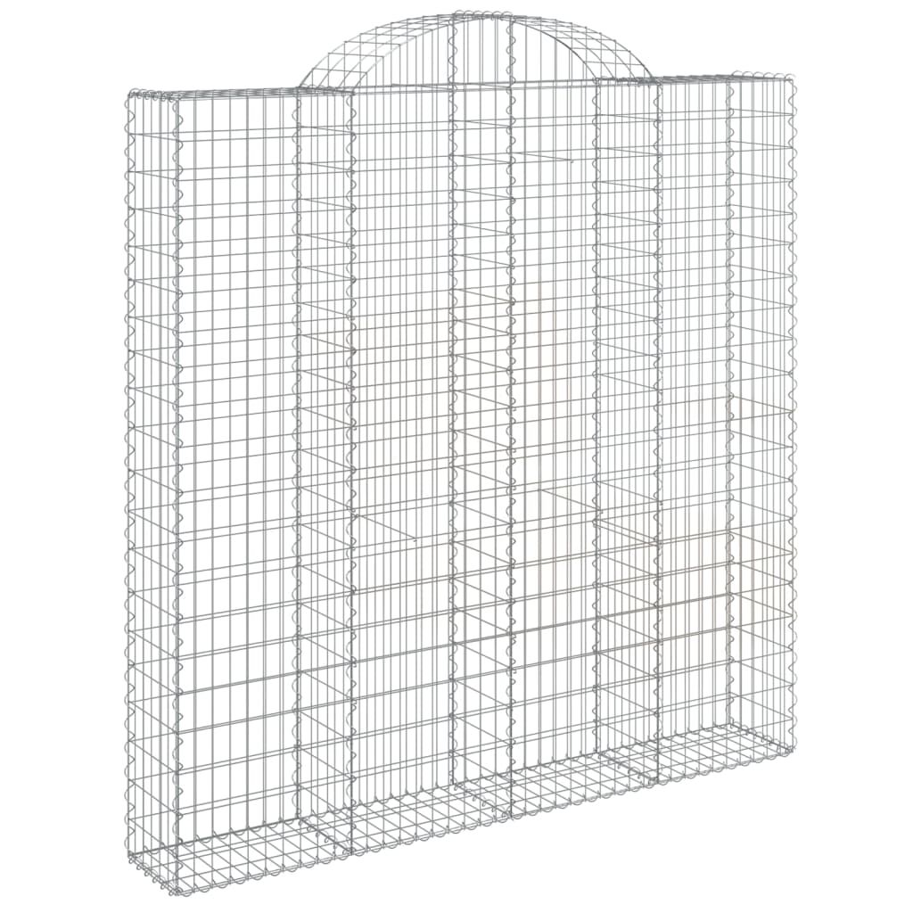 vidaXL Συρματοκιβώτια Τοξωτά 7 τεμ. 200x30x200/220 εκ. Γαλβαν. Ατσάλι