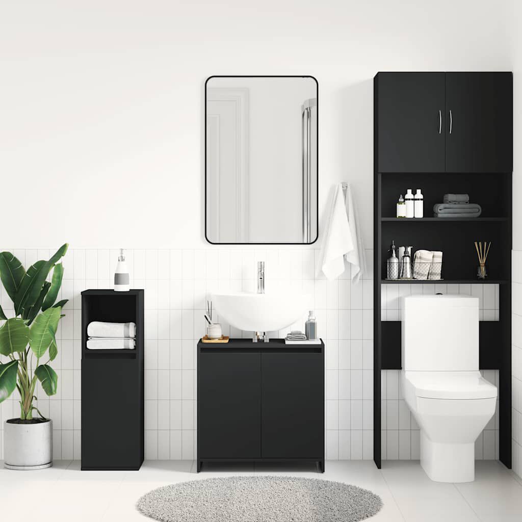 vidaXL Ντουλάπι Νιπτήρα Μαύρο 60 x 33 x 61 εκ. από Επεξ. Ξύλο