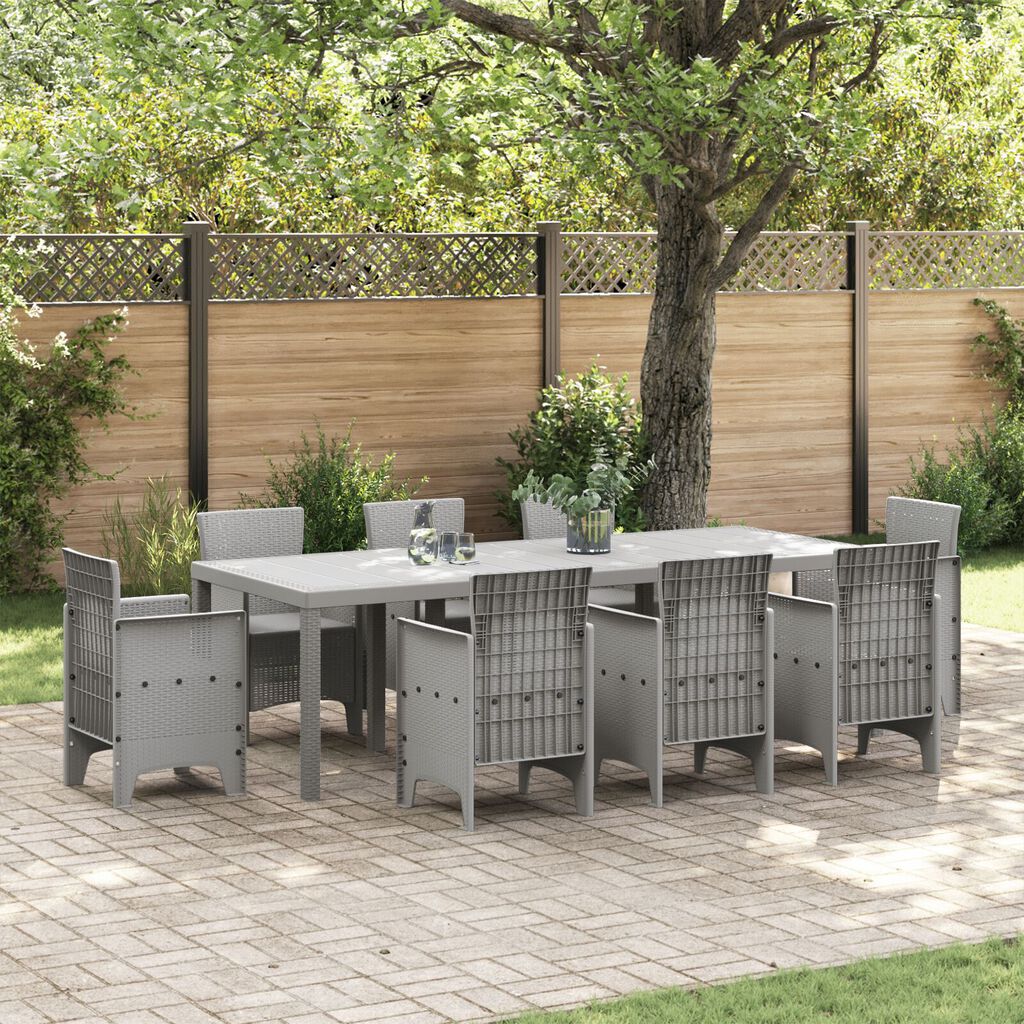 vidaXL Τραπέζι Κήπου Ανοιχτό Γκρι 250x100x73 εκ. Πολυ Ράτταν