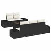 vidaXL Σετ Καναπέ Κήπου 6 pcs Μαύρο και Κρέμα 55 x 55 x 37 εκ