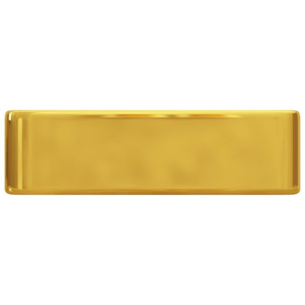 vidaXL Νιπτήρας με Οπή Βρύσης Χρυσός 48 x 37 x 13,5 εκ. Κεραμικός