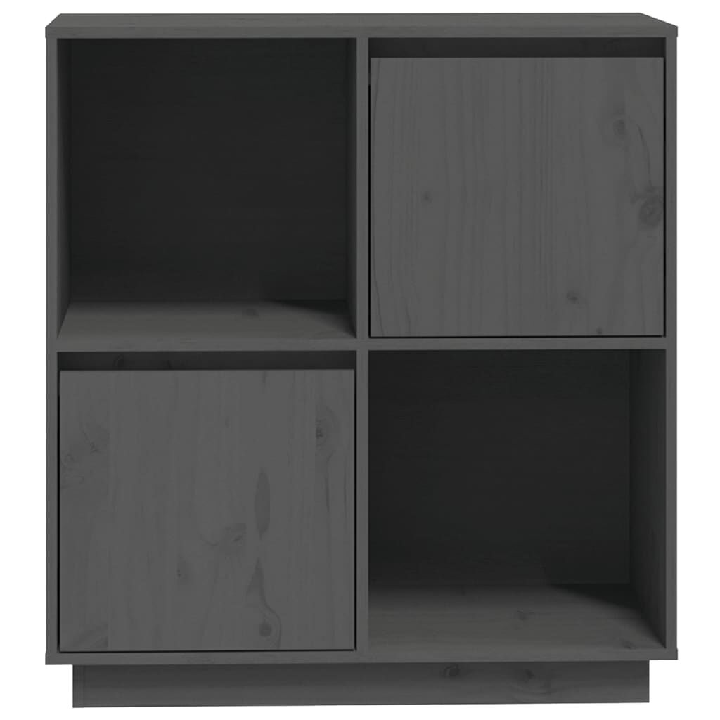 vidaXL Ντουλάπι Γκρι 74 x 35 x 80 εκ. από Μασίφ Ξύλο Πεύκου