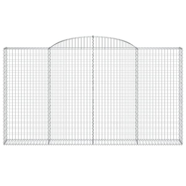 vidaXL Συρματοκιβώτια Τοξωτά 2 τεμ. 300x30x160/180 εκ. Γαλβαν. Ατσάλι