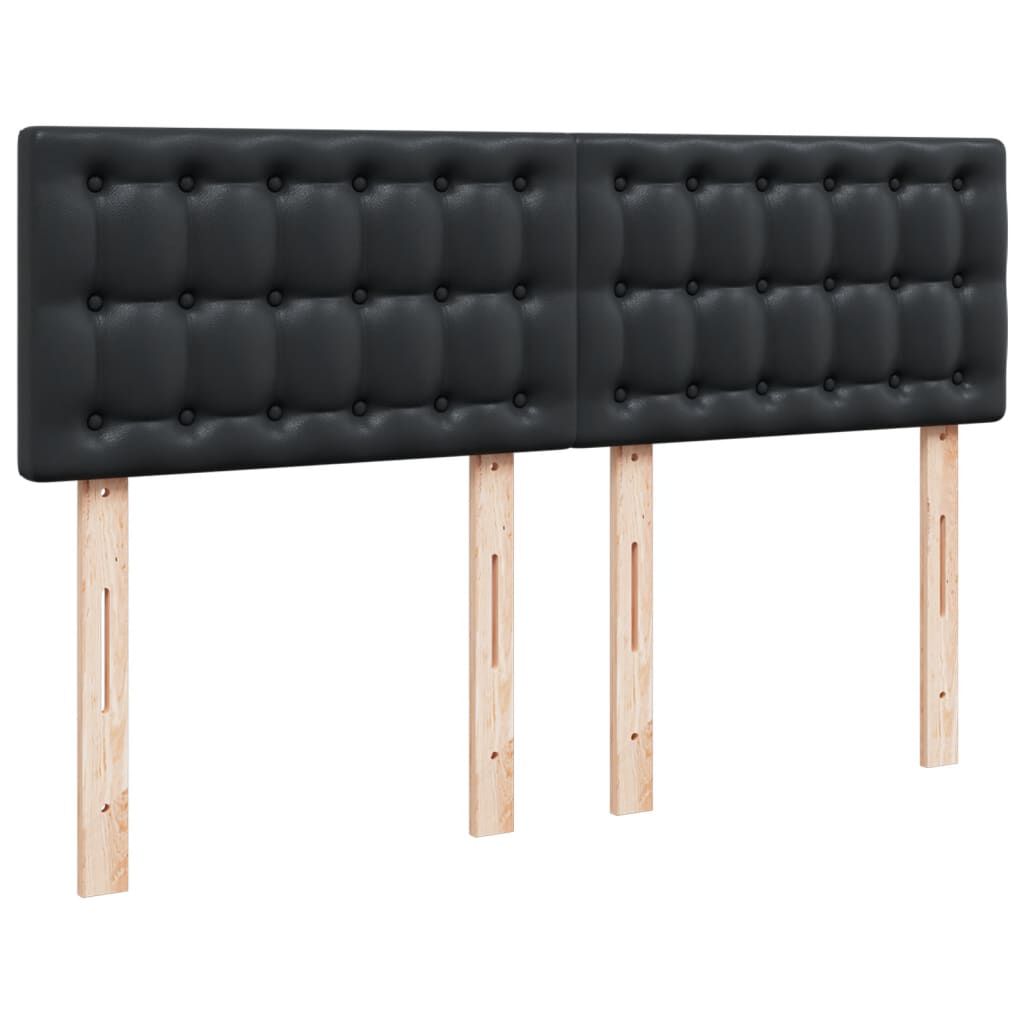 vidaXL Κρεβάτι Boxspring με Στρώμα Μαύρο 160x200εκ.από Συνθετικό Δέρμα