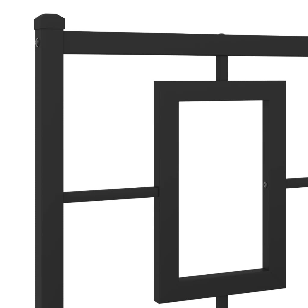 vidaXL Πλαίσιο Κρεβατιού με Κεφαλάρι Μαύρο 120 x 190 εκ. Μεταλλικό