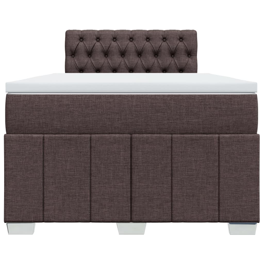 vidaXL Κρεβάτι Boxspring με Στρώμα Σκούρο Καφέ 120x190 εκ Υφασμάτινο
