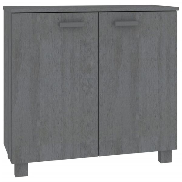 vidaXL Ντουλάπι HAMAR Σκ. Γκρι 85 x 35 x 80 εκ. από Μασίφ Ξύλο Πεύκου