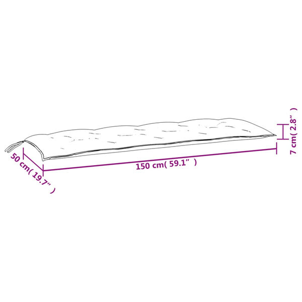 vidaXL Μαξιλάρι Πάγκου Κήπου Κρεμ Λευκό 150x50x7 εκ. Ύφασμα Oxford