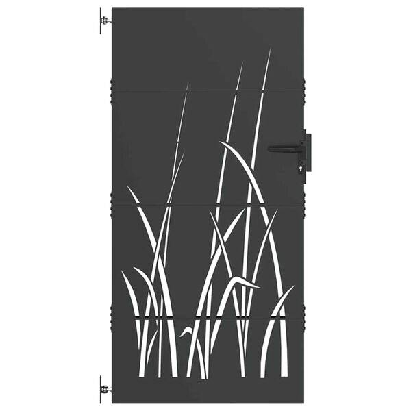 vidaXL Πύλη Κήπου Μαύρο 105 x 175 cm Ατσάλι με Επικάλυψη Πούδρας