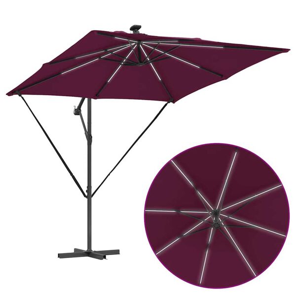 vidaXL Ομπρέλα Cantilever Banana Μπορντό 249 x 249 x 250 εκ.