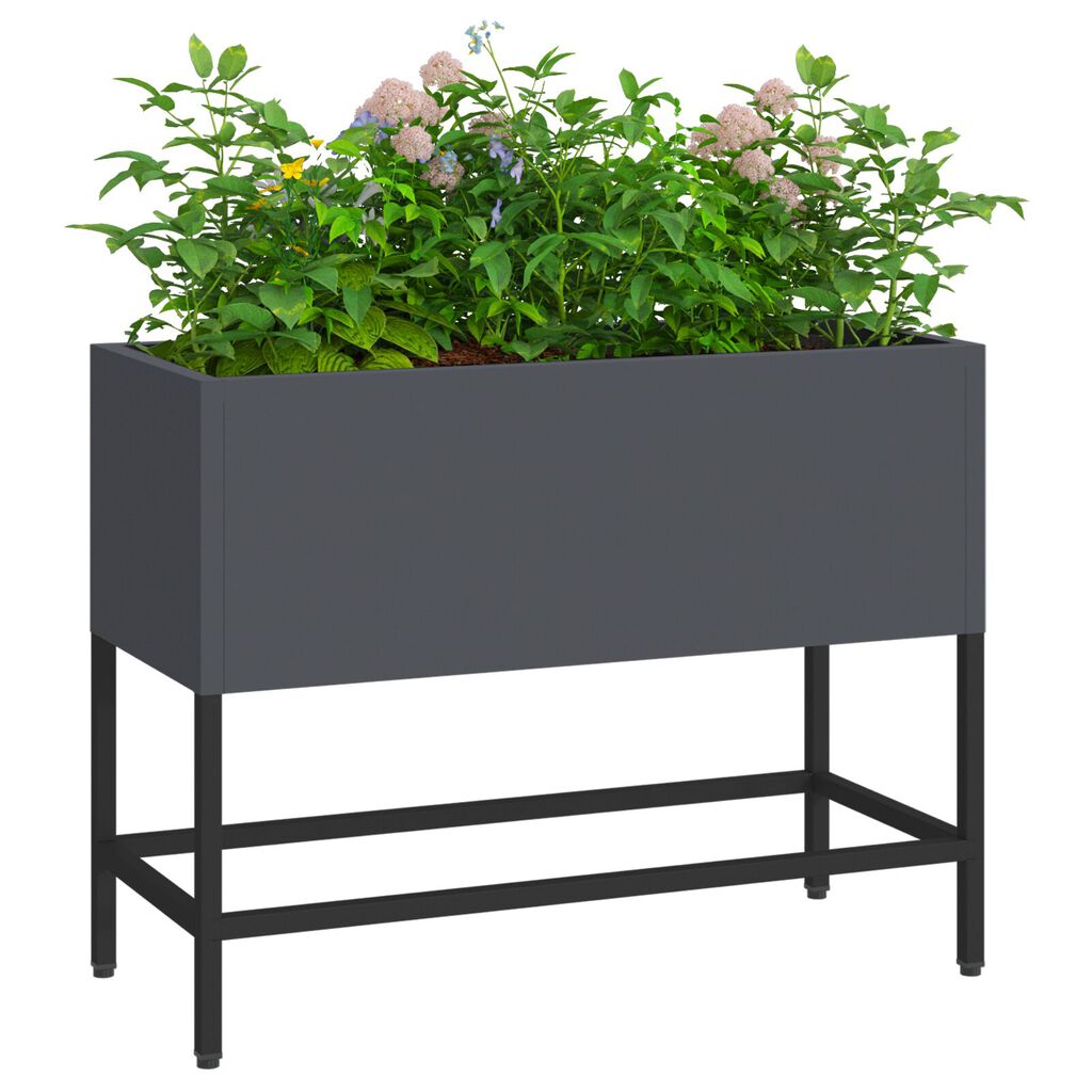 vidaXL Υψωμένος Κήπος 60x26x45 εκ. Ανθρακί Μεταλλικός
