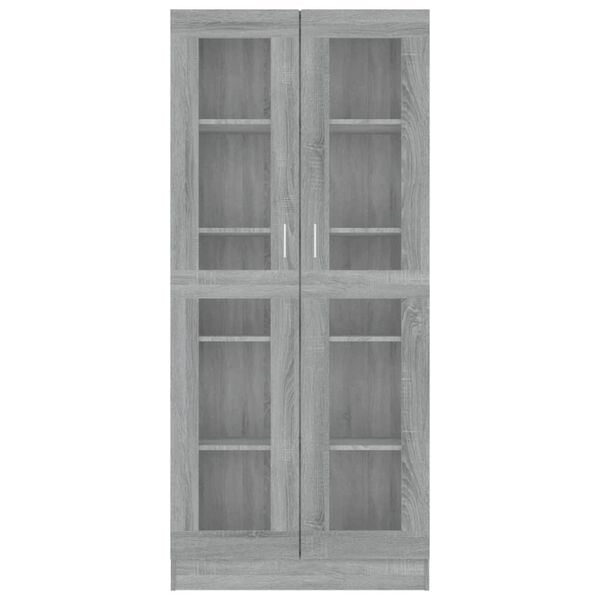 vidaXL Βιτρίνα Γκρι Sonoma 82,5x30,5x185 εκ. από Επεξεργασμένο Ξύλο