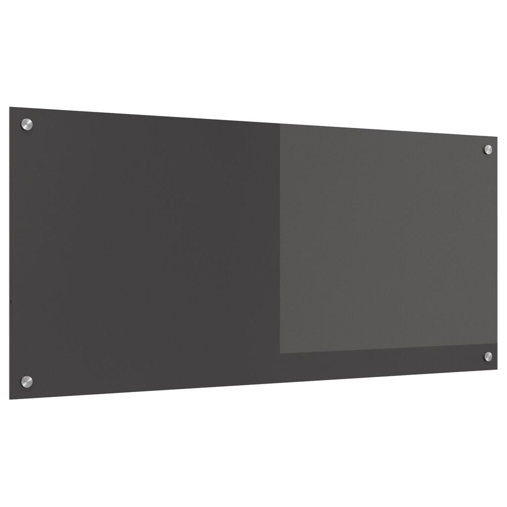 vidaXL Κουζίνα Πίσω τοίχος Σκούρο γκρι 110x50x0,6 εκ Γυαλί Tempered