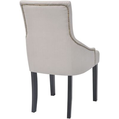 242402 vidaXL Dining Chairs 2 pcs Cream Grey Fabric