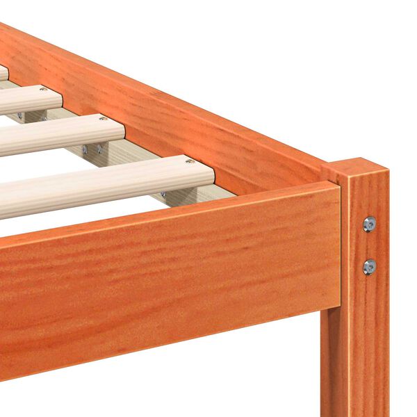 vidaXL Σκελετός Κρεβατιού Καφέ κεριού 75 x 190 cm Συμπαγές ξύλο πεύκου