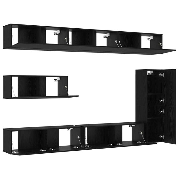 vidaXL Σετ επίπλου τηλεόρασης 7 pcs Μαύρη δρυς 30.5 x 30 x 110 εκ.