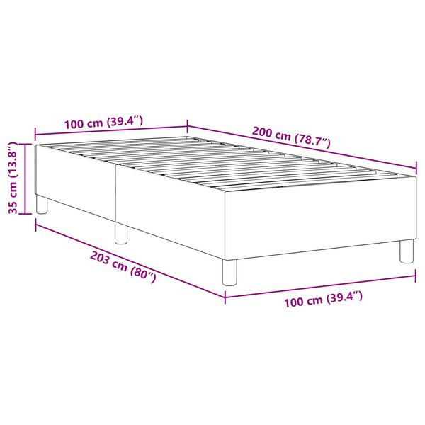 vidaXL Κρεβάτι με ελατήρια Κρεμ 100 x 200 cm Βελούδο