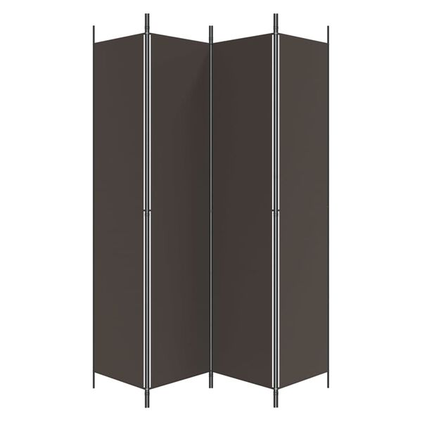 vidaXL Διαχωριστικό Δωματίου με 4 Πάνελ Καφέ 200 x 220 εκ. Υφασμάτινο