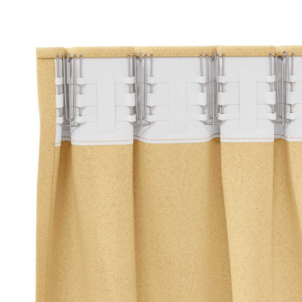vidaXL Κουρτίνες με κουρτίνες 2 pcs Μπεζ 140 x 140 cm Πολυεστέρας