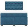vidaXL Κρεβάτι Boxspring με Στρώμα Μπλε 140x190 εκ. Βελούδινο