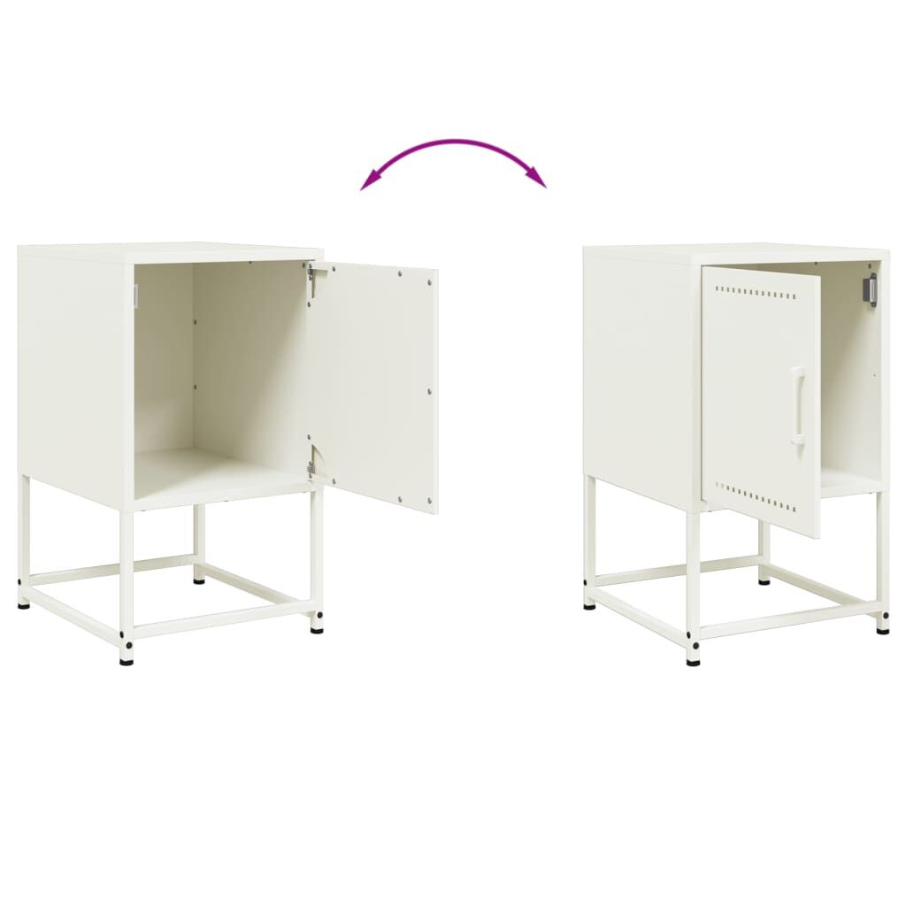 vidaXL Κομοδίνο Λευκό 36x39x60,5 εκ. από Χάλυβα